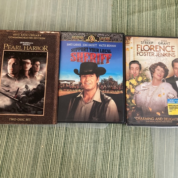 Florence Foster Jenkins, Support Your Local Sheriff & Pearl Harbor DVDS - Picture 1 of 11